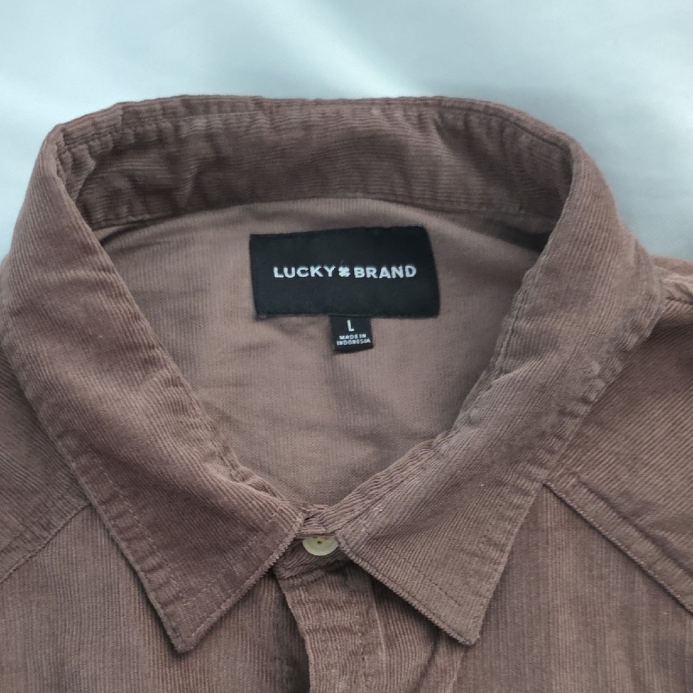Lucky Brand Men's Brown Corduroy Shirt Jacket - Size L - Picture 2 of 4